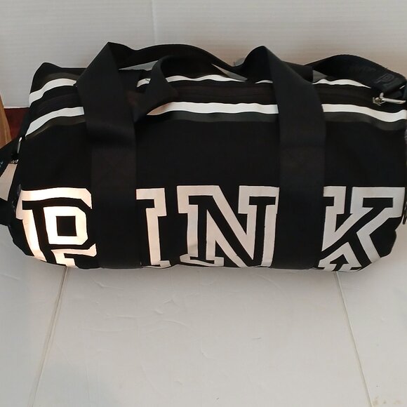 Victoria's Secret Handbags - Victoria Secret PINK Black Duffle Large Bag